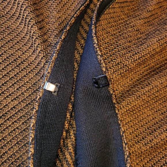 Misook Faux Leather Trim Knit Cardigan Jacket - Picture 4 of 7